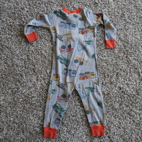 Toddler Boys Hanna Andersson Construction Trucks Pajamas Sleeper 85 2T - Picture 4 of 4